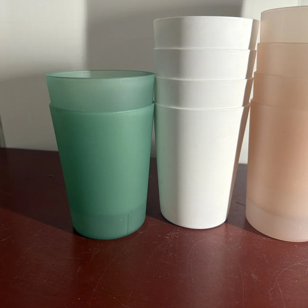 room essentials & main Stays Cups Diff Colors Green, White, Blue, Pink Lot Of 17
